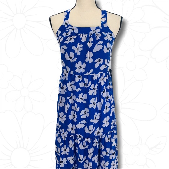 NWT - Who What Wear Blue Floral Halter Dress - SM - Picture 6 of 16